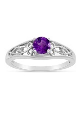 outstanding white gold amethyst gemstone birthstone baby ring
